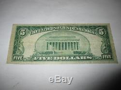 5 $ 1929 Billet De Banque National En Devise De Watertown New York, Ny, Bill Ch. # 2657 Vf