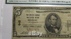 5 $ 1929 Billet De Banque National En Devise Mystic River Connecticut Ct - Bill Ch. # 645 Vf