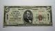 5 $ 1929 Billet De Banque National En Monnaie Nationale De Santa Monica, Californie, Bill Ch # 12787 Vf