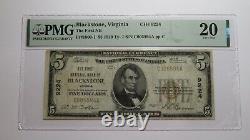 $5 1929 Blackstone Virginia Va Monnaie Nationale Banque Note Bill! N°9224 Vf20 Pmg
