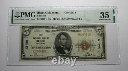 $5 1929 Blair Oklahoma Ok Monnaie Nationale Banque Note Bill Ch. #12130 Vf35 Pmg