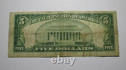 $5 1929 Boston Massachusetts Ma National Devise Bank Note Bill! Ch. #200 Rare
