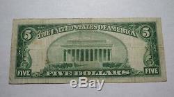 $ 5 1929 Bridgeport Illinois IL Banque Nationale Monnaie Note Bill Ch. # 8347 Fin