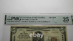 $5 1929 Charleston Caroline Du Sud Monnaie Nationale Banque Note Bill #2044 Vf25