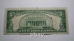 5 1929 Circle Montana Mt Monnaie Nationale Banque Bill Charte #1101 Rare