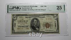 5 1929 Cleveland Oklahoma Ok Monnaie Nationale Note Banque Bill Ch. 7386 Vf25 Pmg