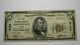 $ 5 1929 Collinsville Illinois Il Banque Nationale Monnaie Note Bill! Ch. # 6125 Vf