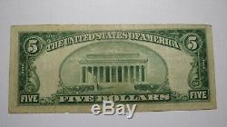 $ 5 1929 Collinsville Illinois IL Banque Nationale Monnaie Note Bill! Ch. # 6125 Vf