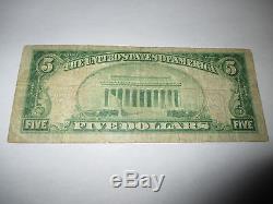 5 $ 1929 Concord New Hampshire Nh Monnaie Nationale Note De Banque Bill Ch. # 2447 Fine