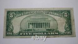 5 $ 1929 Dedham Massachusetts Ma National Monnaie Bank Note Bill Ch. # 12567 Vf
