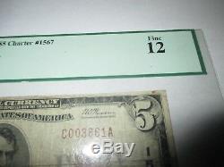 5 $ 1929 Dover Delaware De Monnaie Nationale De Billets De Banque Bill Ch. # 1567 Beaux Pcgs