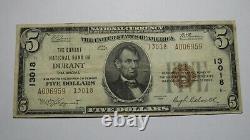 $5 1929 Durant Oklahoma Ok Monnaie Nationale Banque Note Bill Ch. #13018 Rare