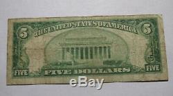 $ 5 1929 Edwardsville Illinois IL Banque Nationale Monnaie Remarque Le Projet De Loi # 11039 Fin