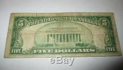 5 $ 1929 Fall River Massachusetts Ma Banque Nationale Monnaie Note Le Projet De Loi # 590 Fin