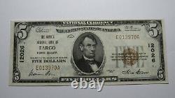 5 1929 Fargo Dakota Du Nord Nd Banque Nationale De Devises Note Bill Ch. #12026 Xf++