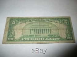 5 $ 1929 Fort Wayne Indiana In Billet De Banque National En Monnaie De Banque Bill Ch # 11 Rare