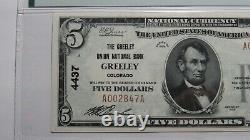 $5 1929 Greeley Colorado Co Banque Nationale De Devises Note Bill Ch. No 4437 Unc64 Pmg