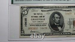 5 1929 Greenville Caroline Du Sud Monnaie Nationale Note De La Banque Bill 10635 Vf35