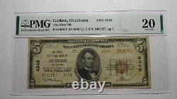 $5 1929 Guthrie Oklahoma Ok National Currency Bank Note Bill Ch. #4348 Vf20 Pmg