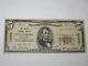 5 $ 1929 Guttenberg New Jersey Nj Note De La Banque Nationale De Billets Bill Ch. 12806 Rare