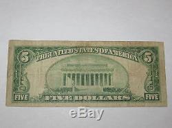 5 $ 1929 Guttenberg New Jersey Nj Note De La Banque Nationale De Billets Bill Ch. 12806 Rare
