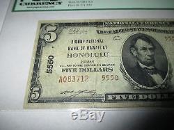 5 $ 1929 Honolulu Hawaï Hi National Currency Note De Banque Bill Ch. # 5550 Vf! Pcpc