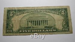 5 $ 1929 Huntington West Virginia Wv Banque Nationale Monnaie Note Bill! # 3106 Rare