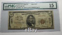 $ 5 1929 Lakeland Florida Fl Banque Nationale Monnaie Note Bill! Ch # 13370 Fin Pmg