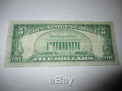 5 $ 1929 Lowell Massachusetts Ma Note De La Banque Monétaire Nationale Bill! Ch # 6077 Fine