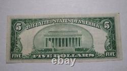 $5 1929 Maybrook New York Ny Monnaie Nationale Banque Note Bill! Ch. #11927 Vf+