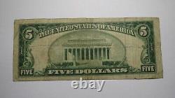 $5 1929 Météoment Pennsylvanie Ap Monnaie Nationale Banque Note Bill Charte #6108