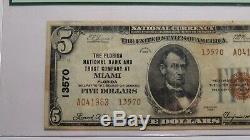 5 $ 1929 Miami Floride Fl Banque Nationale Monnaie Note Bill! Ch. # 13570 Vf Pcgs