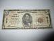 5 $ 1929 Mobridge South Dakota Sd Note De La Banque Nationale De Billets De Banque! # 10744 Fine
