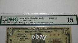 5 1929 Mt. Sterling Kentucky Ky Monnaie Nationale Note Bill #6160 F15 Pmg