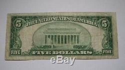 $ 5 1929 Nashville Illinois IL Banque Nationale Monnaie Note Bill! Ch. # 6524 Fin