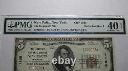 $5 1929 New Paltz New York Ny Monnaie Nationale Banque Note Bill! Numéro De Série 2
