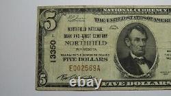 $5 1929 Northfield Minnesota Mn Monnaie Nationale Banque Note Bill Ch #13350 Rare