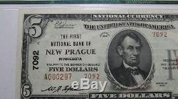 5 $ 1929 Nouveau Billet De Banque D'un Billet De Banque En Monnaie Nationale Au Prague, Dans Le Minnesota Dans Le Mn! # 7092 Vf35 Pmg