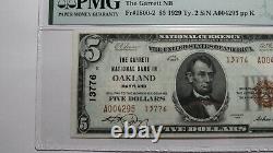 5 1929 Oakland Maryland MD Banque Nationale De Devises Note Bill Ch. #13776 Xf40 Pmg