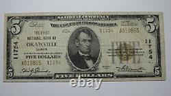 5 1929 Okawville Illinois IL Monnaie Nationale Banque Note Bill Ch. #11754 Fine