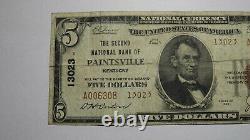 $5 1929 Paintsville Kentucky Ky Banque De Monnaie Nationale Note Bill! Ch #13023 Rare