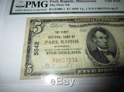 $ 5 1929 Park Rapids Minnesota, Minnesota, National Bill Bank Bill Bill! Ch. # 5542 Pmg