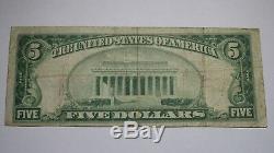 $ 5 1929 Pasadena Californie Ca Banque Nationale Monnaie Note Bill Ch. # Fin 3499