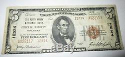 5 $ 1929 Perth Amboy New Jersey Nj Banque Nationale Monnaie Note Bill! # 12524 Rare