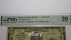 $5 1929 Rahway New Jersey Nj Monnaie Nationale Banque Note Bill Ch #12828 Vf20 Pmg