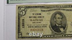 $5 1929 Rahway New Jersey Nj Monnaie Nationale Banque Note Bill Ch #12828 Vf20 Pmg