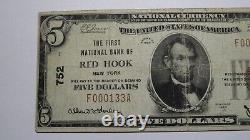 5 1929 Red Hook New York Ny Monnaie Nationale Banque Note Bill Ch. #752 Fine
