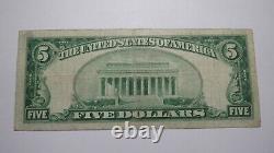 5 1929 Red Hook New York Ny Monnaie Nationale Banque Note Bill Ch. #752 Fine