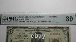 5 $ 1929 Sault Ste Marie Michigan MI Monnaie Nationale Bill #3547 Vf30