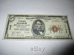5 1929 $ Shelburne Falls Massachusetts Ma Banque De Billets De Banque Nationale Bill! # 1144